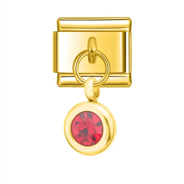 Charm Golden Ruby from Italian Bracelet