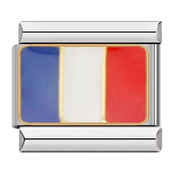 Charm Flagge von Frankreich aus italienischem Armband