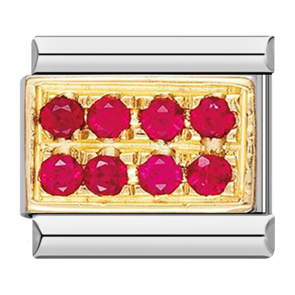 Charm red crystal for in your Italian Bracelet.