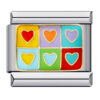 Charm Lovely colourful hearts zilver van Italian Bracelet