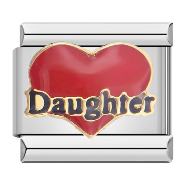 Charm of a heart with daughter in it for in your Italian Bracelet