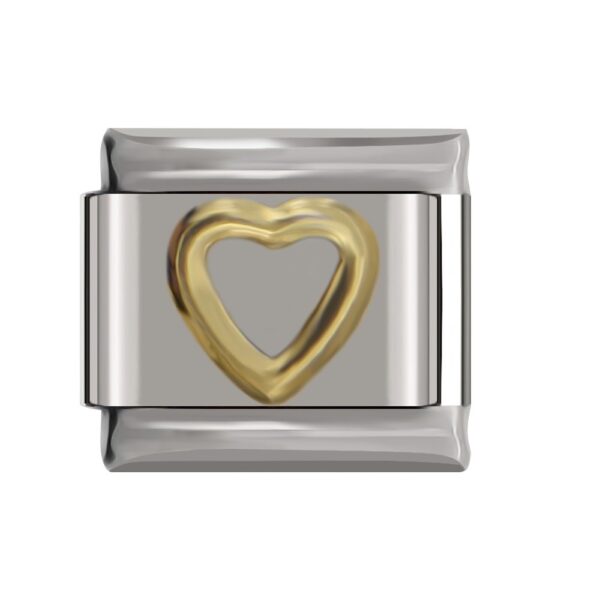 Charm of a golden heart for in your Italian Bracelet