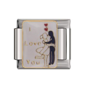 Charm of a kissing couple for your Italian Bracelet.