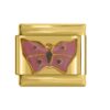 Charm of a pink butterfly for in an Italian bracelet.