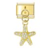 Charm of a gold starfish for the Italian Bracelet.