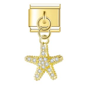 Charm of a gold starfish for the Italian Bracelet.