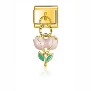 Charm tulips for in an Italian bracelet.