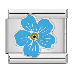 Charm of a blue flower for in your Italian Bracelet