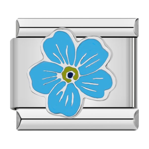 Charme einer blauen Blume für Ihr italienisches Armband