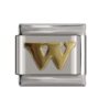 Charm van de letter W voor in je Italian Bracleet.