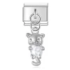 Charm Crystal Heart Cat Silver van Italian Bracelet