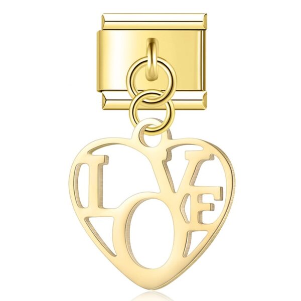 Charm Love is in the Heart gold from Italian Bracelet