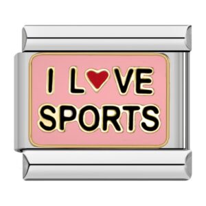 Charm I love sports van Italian Bracelet