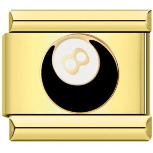 Charm Eight Ball Gold by Italian Bracelet