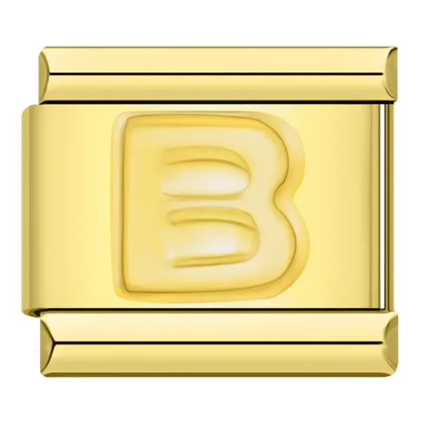 Charm letter B goud van Italian Bracelet