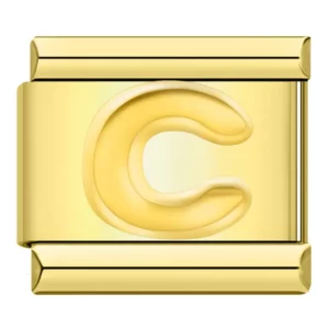 Charm letter C goud van Italian Bracelet