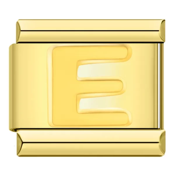 Charm letter E in gold color from Italian Bracelet