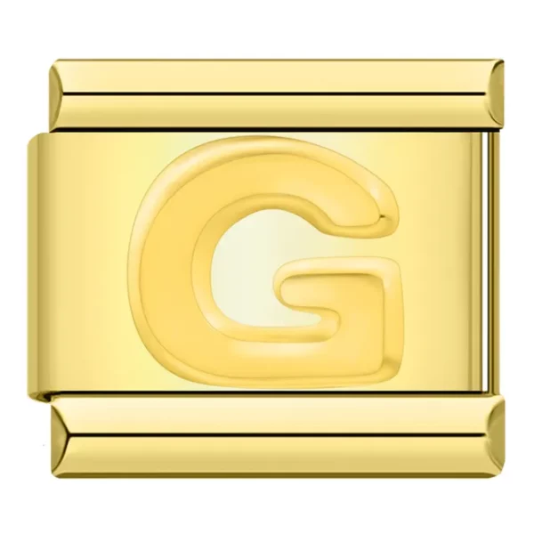 Charm letter G in gold color from Italian Bracelet