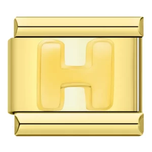 Charm letter H in gold color from Italian Bracelet