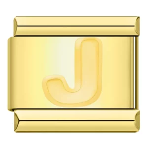 Charm letter J gold tone by Italian Bracelet