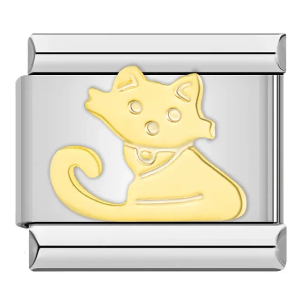 Charm Gold Cat from Italian Bracelet