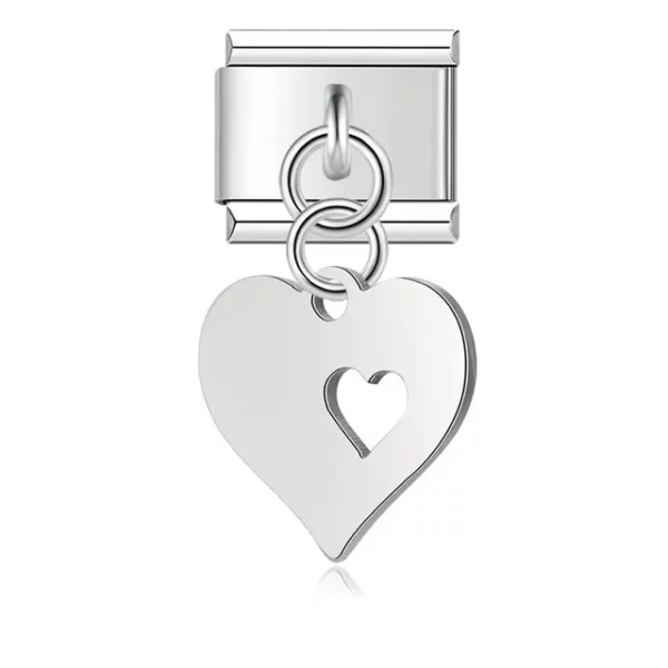 Charm Heart in Heart from Italian Bracelet.