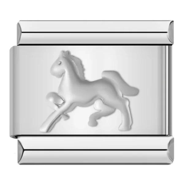 Charm Silver Horse by Italian Bracelet