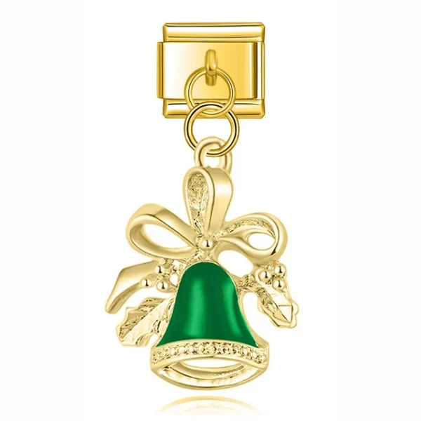 Charm Christmas Bell Green from Italian Bracelet