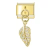 Charm Golden Feather from Italian Bracelet