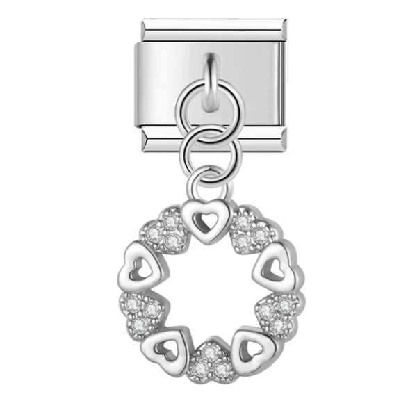 Charm Christmas Wreath Silver from Italian Bracelet