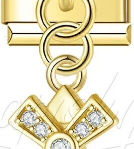 Charm Crystal Encrusted Windmill gold