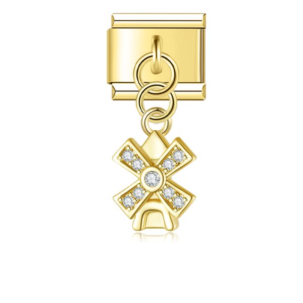 Charm Crystal Encrusted Windmill goud