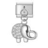 Charms Diamant verkrustet Silber Elefant von Italian Bracelet