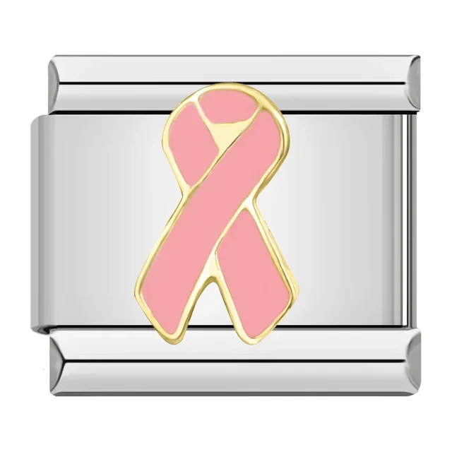 Charm Pink Ribbon van Italian Bracelet