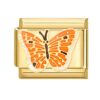 Charm Orange gold butterfly from Italian Bracelet