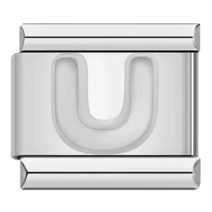 Charm letter U silver by Italian Bracelet