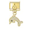 Charm Diamond Encrusted Dolphin from Italian Bracelet