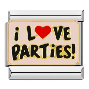 Charm I Love Parties from Italian Bracelet