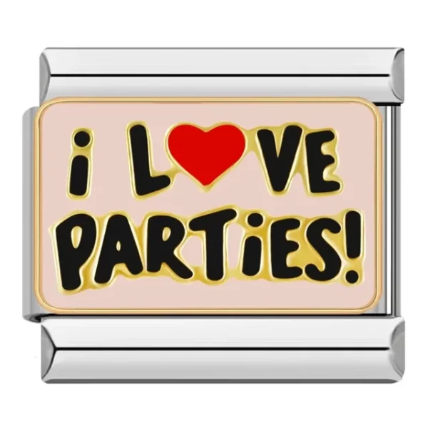 Charm I Love Parties van Italian Bracelet