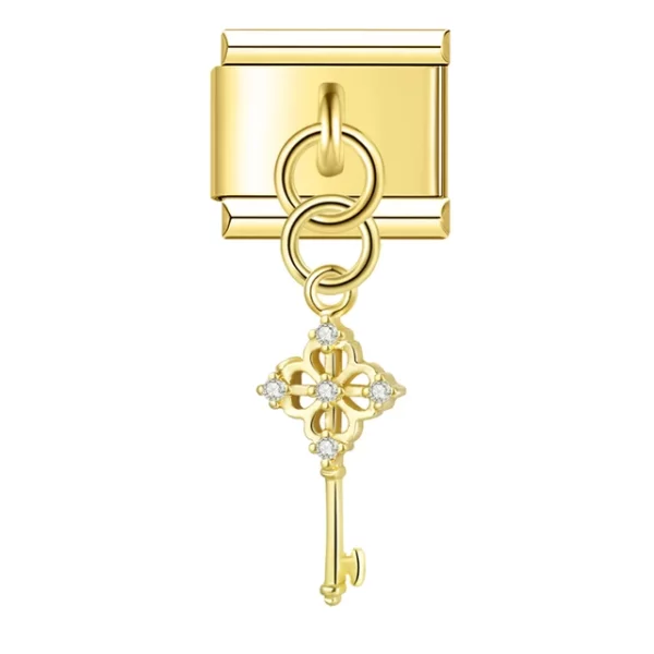 Charm Diamond Encrusted Key by Italian Bracelet