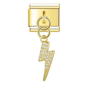 Charm Diamond Encrusted Lightning from Italian Bracelet