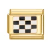 Charm Checkered Flag Gold van Italian Bracelet