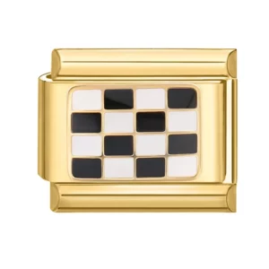 Charm Checkered Flag Gold von Italian Bracelet