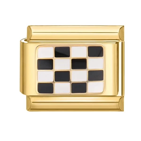Charm Checkered Flag Gold from Italian Bracelet