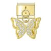 Charm Diamond Encrusted Butterfly von Italian Bracelet