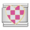 Charm Pink Checkered Heart van Italian Bracelet