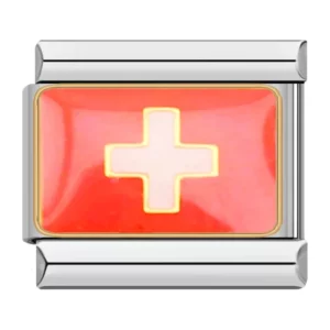 Charm Swiss Flag from Italian Bracelet