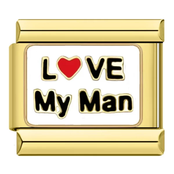 Charm Love my man gold by Italian Bracelet