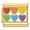 Charms Bunte Herzen gold von Italian Bracelet