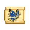 Charm Blauer Schmetterling Gold von Italian Bracelet